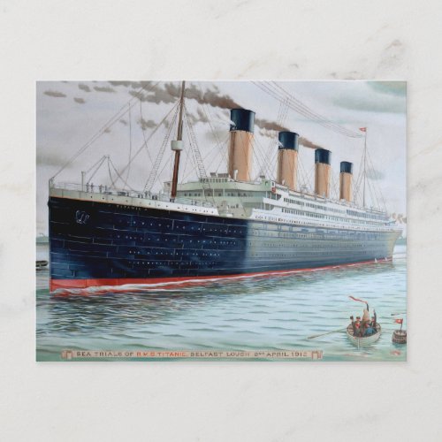 Sea Trials of RMS Titanic Postcard