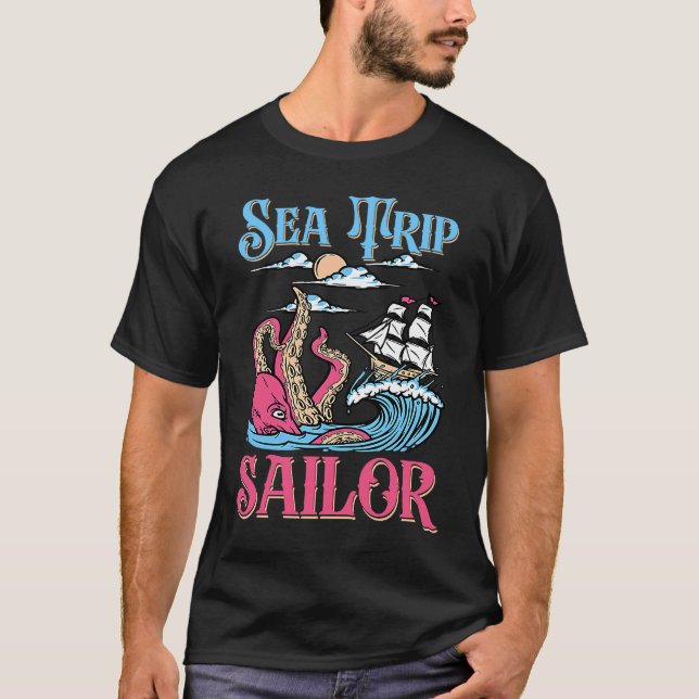 Sea Trip Sailor Sea Boat Navigation Sailing T-Shirt (Front)