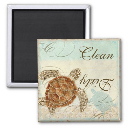 Sea Turte Coastal Beach _ Dishwasher Magnet