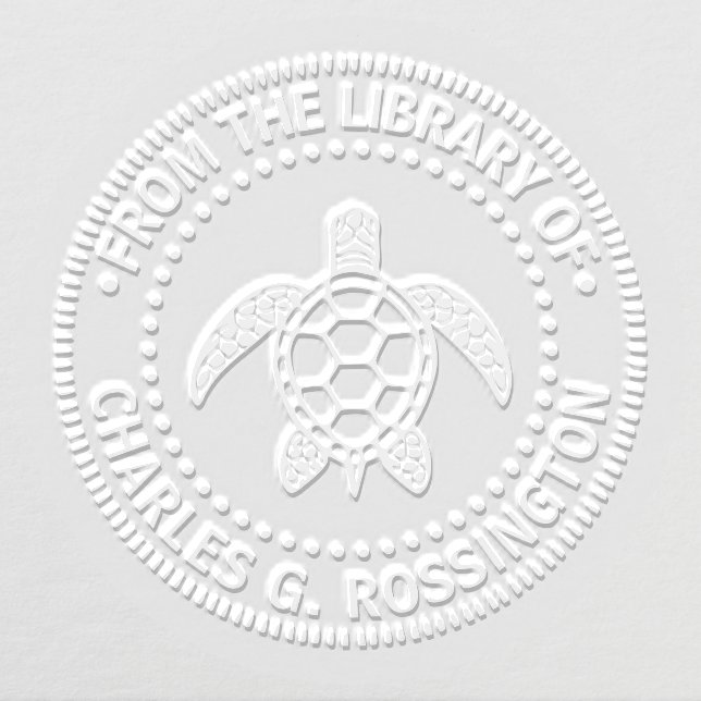 Sea Turtle #5N Library Book Name Embosser (Design)