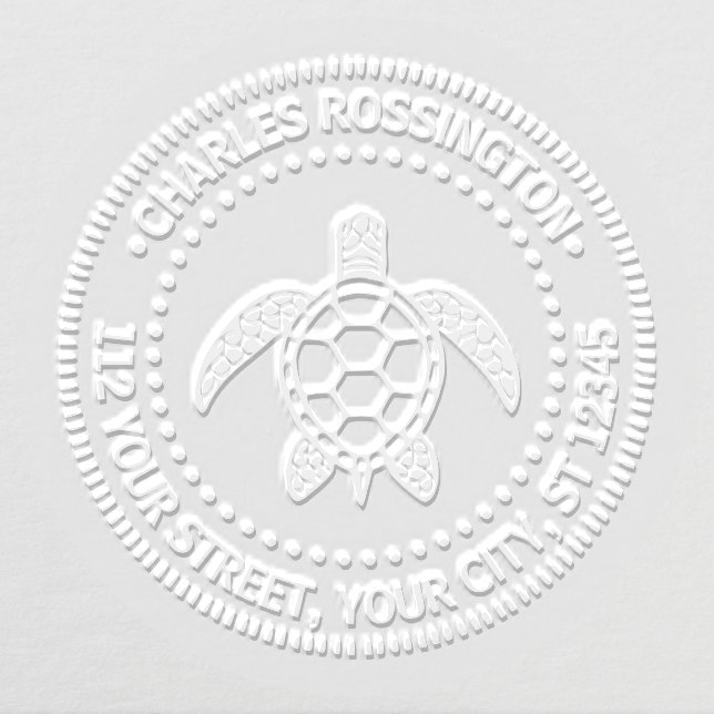 Sea Turtle #5N Name Return Address Embosser (Design)