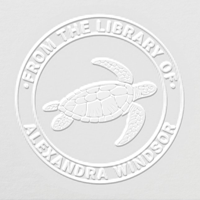 Sea Turtle #6 Library Book Name Embosser (Design)