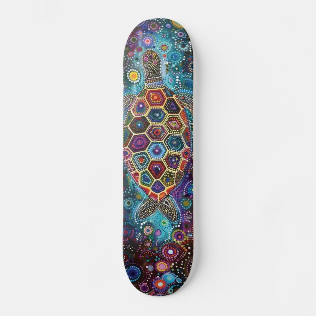Sea Turtle - Aboriginal Style - Skateboard Deck (Front)