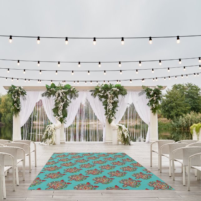 Sea turtle Abstract Artful Rug (Insitu (Wedding 1))