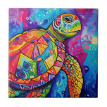 Sea Turtle Abstract Earth Day Ocean Beach Nature Ceramic Tile at Zazzle