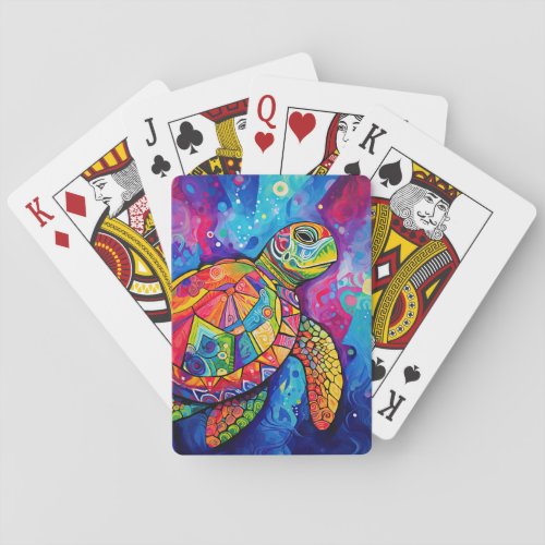 Sea Turtle Abstract Earth Day Ocean Beach Nature Playing Cards