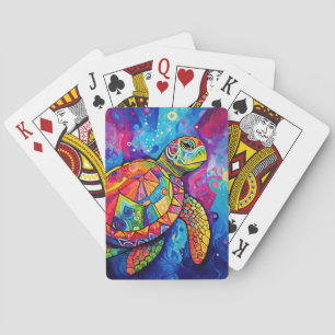 Sea Turtle Abstract Earth Day Ocean Beach Nature Poker Cards