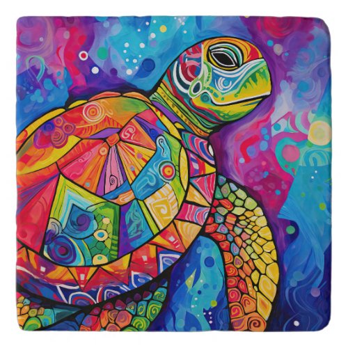 Sea Turtle Abstract Earth Day Ocean Beach Nature Trivet