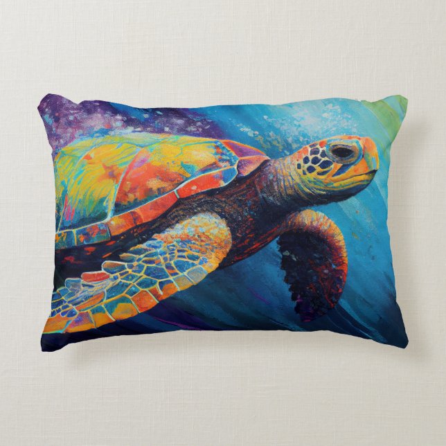 Sea Turtle Accent Pillow (Front)