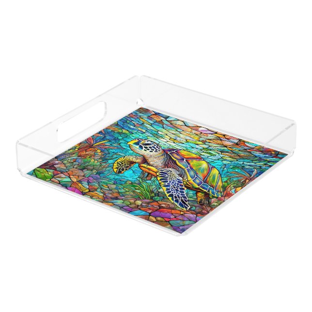 Sea turtle acrylic tray (Angled)
