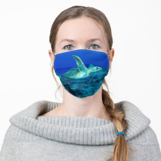 Sea Turtle Adult Cloth Face Mask (Worn)