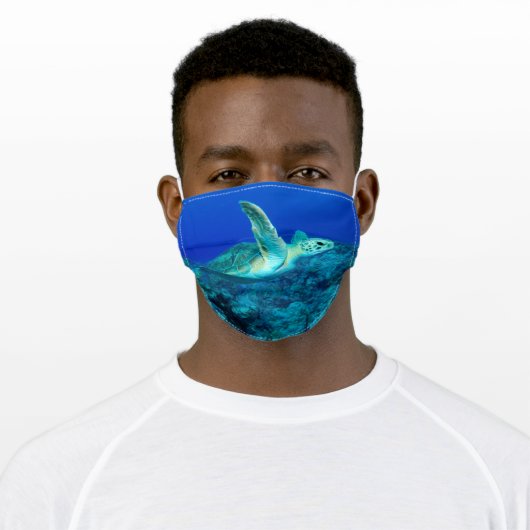 Sea Turtle Adult Cloth Face Mask (Worn)
