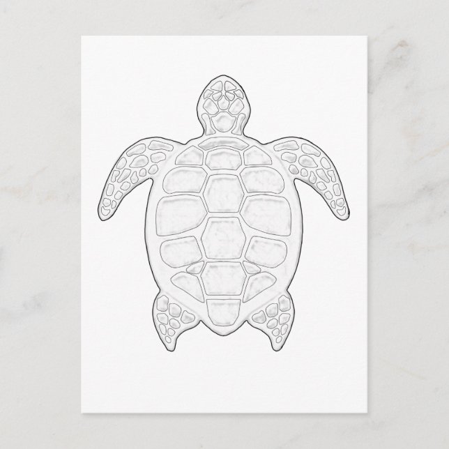 Sea Turtle Adult Coloring Postcard (Front)
