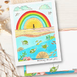 Sea Turtle Adventure Happy Place Think About You Postcard<br><div class="desc">Original artwork featuring a sea full of happy,  peaceful sea turtles gliding through a colorful ocean. Can be fully customized! Just click "customize further" to add a message. If you need any help,  please contact me at designsbytiffanyduffy@outlook.com - I am happy to help you make it perfect!</div>