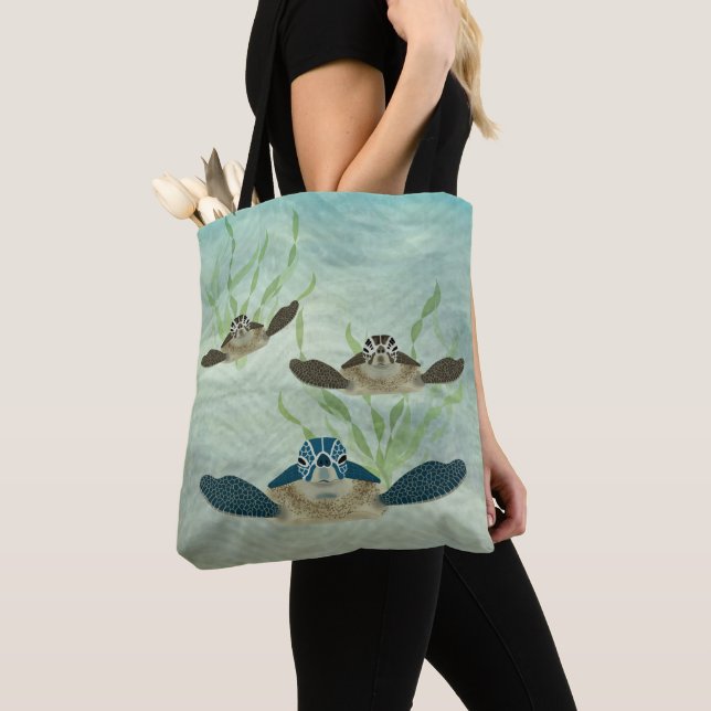 Sea Turtle Allover Tote Bag (Close Up)