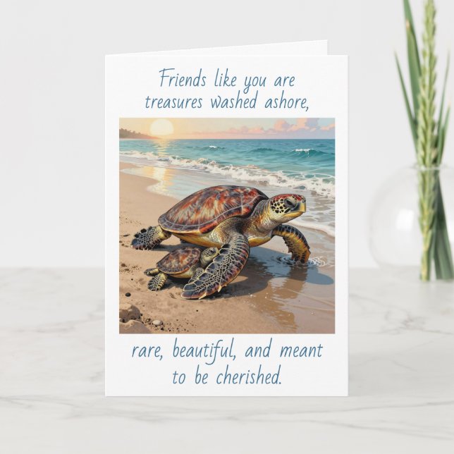 Sea Turtle and Baby Illustration | Friendship Card (Front)