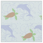 Sea Turtle and Dolphin Fabric