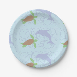 Sea Turtle and Dolphin Paper Plates