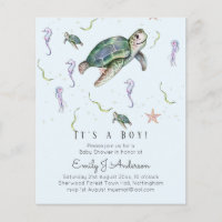 Sea Turtle and Friends Baby Boy or Girl Shower Inv