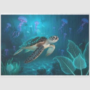 Sea Turtle and Jellyfish Decoupage Tissue Paper