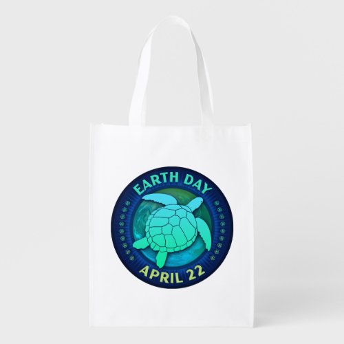 Sea Turtle and Tortoise Lovers Earth Day Gift Grocery Bag