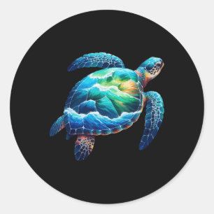 Sea Turtle Animal Earth Day Women Men Kids Earth D Classic Round Sticker