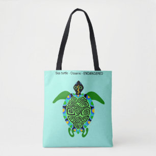Sea TURTLE - Animal lover - Ocean Aqua Tote Bag