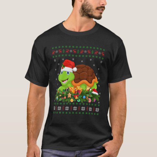 Sea Turtle Animal Lover Santa Hat Ugly Turtle Chri T_Shirt