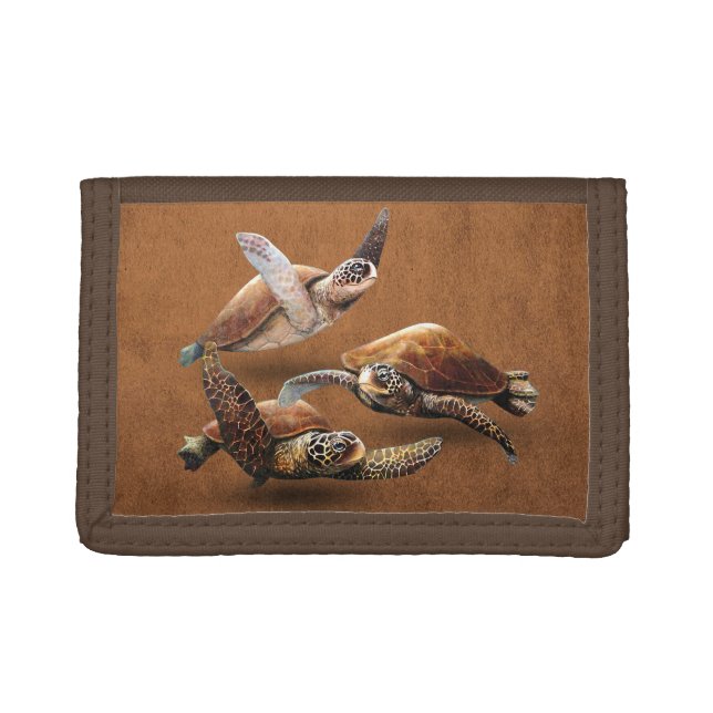 Sea Turtle Animals Extinction Save The Turtles Trifold Wallet (Front)