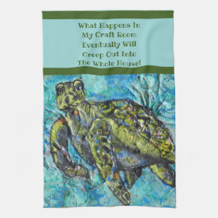 Sea Turtle Art and Crafter's Kitchen Towel