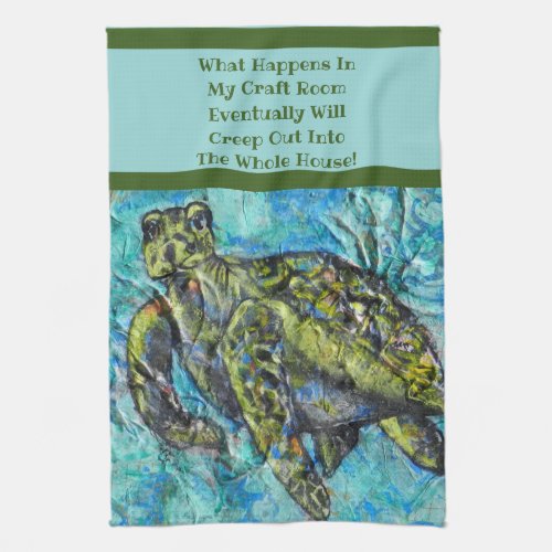 Sea Turtle Art and Crafters Kitchen Towel