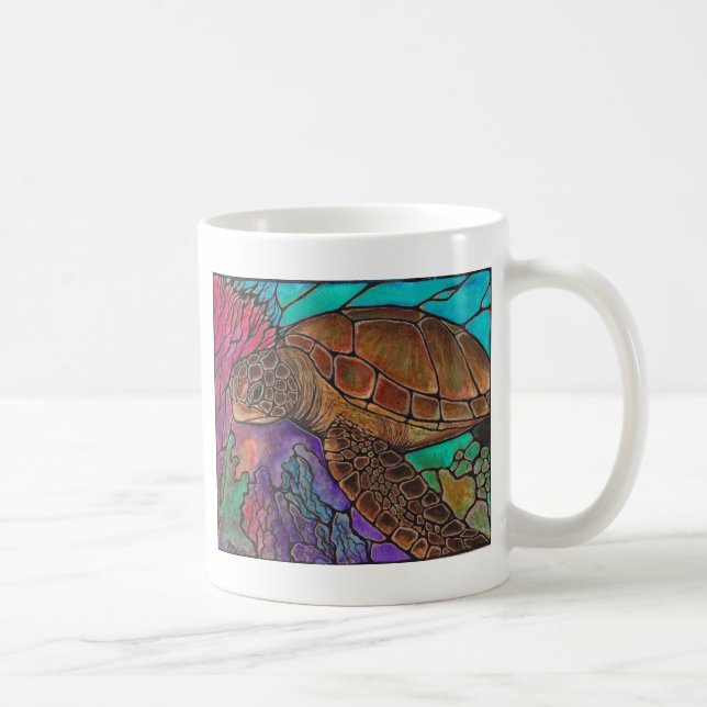 Sea Turtle Art...awesome stained glass style! Coffee Mug (Right)