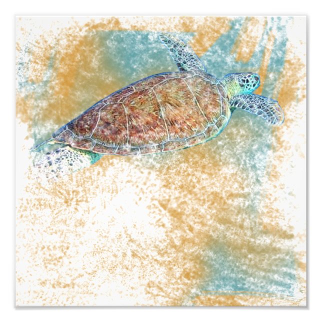 Sea Turtle Art Coastal Art Photo Print (Front)