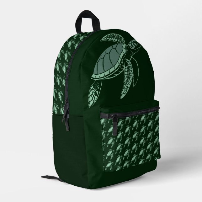 Sea Turtle Art Design Backpack  (Back Corner Left)