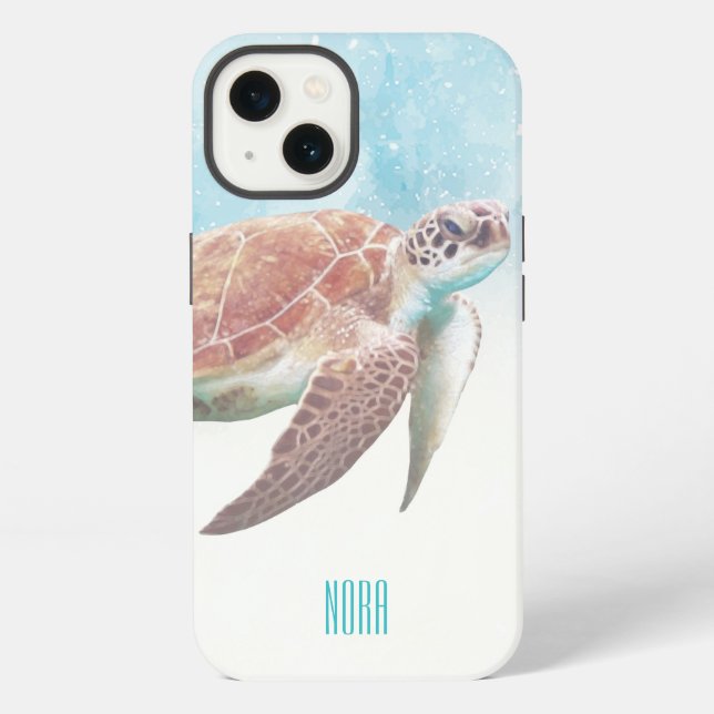 Sea Turtle Art Iphone Case (Back)