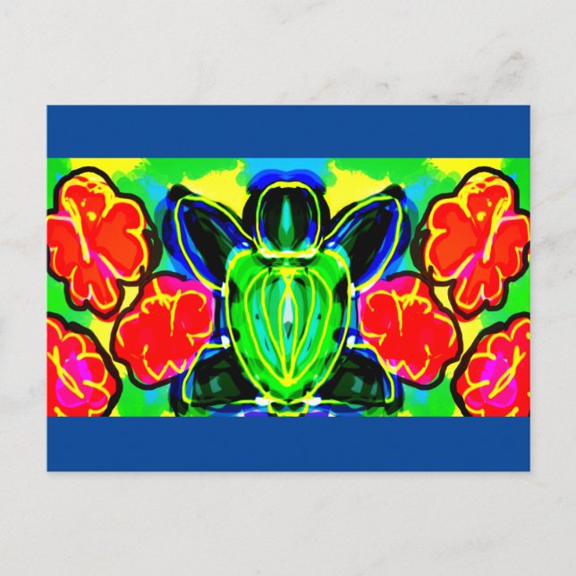 Sea turtle art  mug beverage pitcher pillar candle postcard (Front)