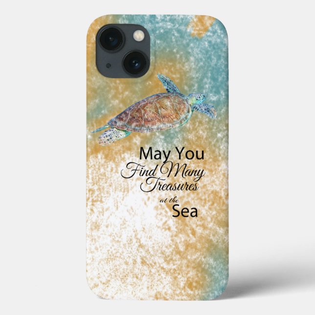 Sea Turtle Art Quote Case-Mate iPhone Case (Back)