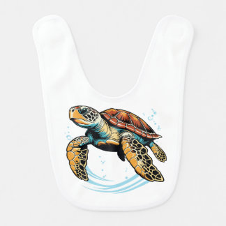 Sea turtle baby bib