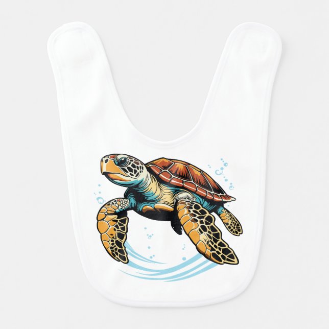 Sea turtle baby bib (Front)