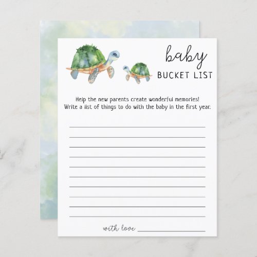 Sea Turtle _ Baby bucket list game