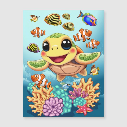 Sea Turtle Baby Happy and Cute Character (Front)