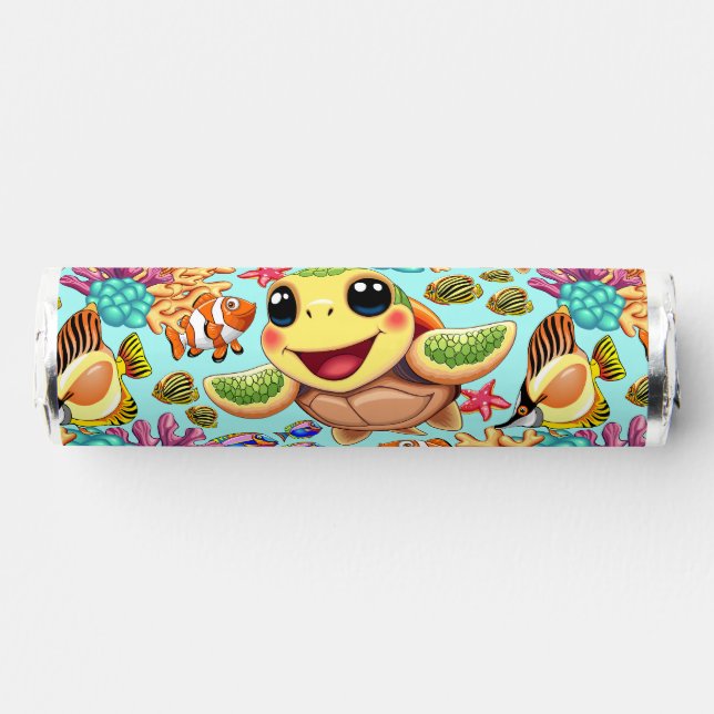 Sea Turtle Baby Happy and Cute Character Breath Savers® Mints (Front)