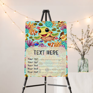 Sea Turtle Baby Happy and Cute Character Bumper St Foam Board