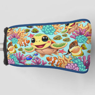 Sea Turtle Baby Happy and Cute Character Golf Head Cover