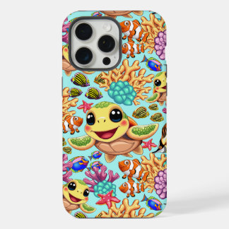 Sea Turtle Baby Happy and Cute Character iPhone 15 Pro Max Case