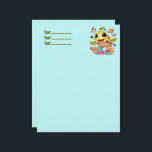 Sea Turtle Baby Happy and Cute Character Letterhead<br><div class="desc">Sea Turtle Cute and Happy Baby Sea Animal Cartoon Character swimming on Summer Underwater,  surrounded tropical fishes and Corals vector Illustration Copyright BluedarkArt TheChameleonArt.</div>