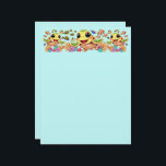 Sea Turtle Baby Happy and Cute Character Letterhead<br><div class="desc">Sea Turtle Cute and Happy Baby Sea Animal Cartoon Character swimming on Summer Underwater,  surrounded tropical fishes and Corals vector Illustration Copyright BluedarkArt TheChameleonArt.</div>