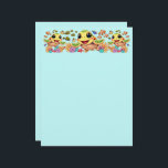Sea Turtle Baby Happy and Cute Character Letterhead<br><div class="desc">Sea Turtle Cute and Happy Baby Sea Animal Cartoon Character swimming on Summer Underwater,  surrounded tropical fishes and Corals vector Illustration Copyright BluedarkArt TheChameleonArt.</div>