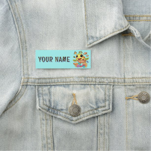 Sea Turtle Baby Happy and Cute Character Name Tag