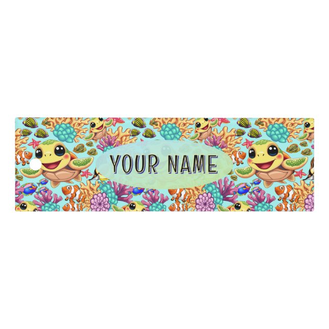 Sea Turtle Baby Happy and Cute Character Ruler (Front)